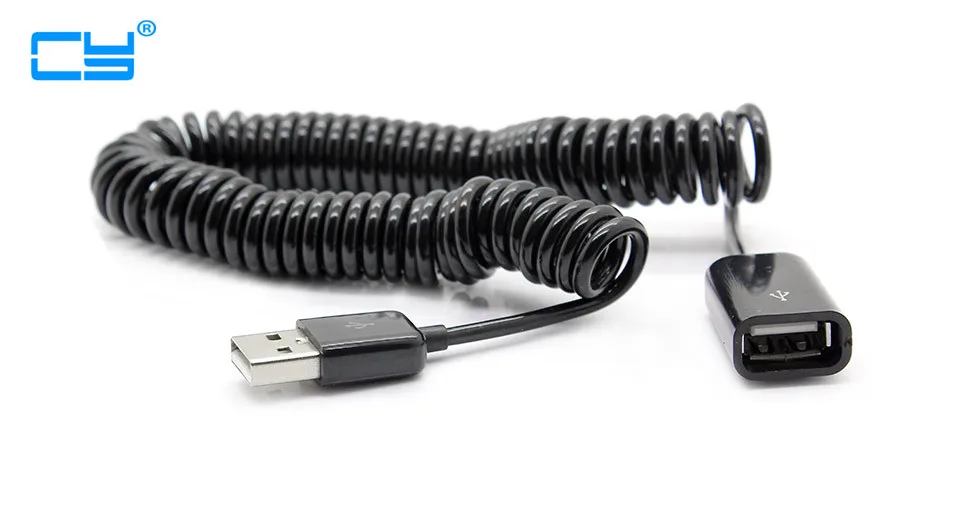 3 м/10 футов черный USB 2 0 Тип Папа мама растягивающийся кабель для передачи данных