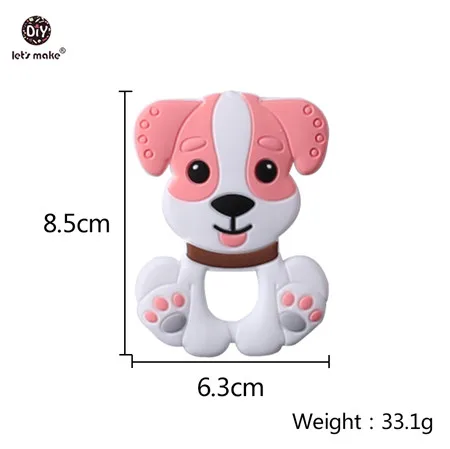 dog Let's Make Baby Teether 1 шт. грызун мультфильм животное пищевой силиконовый прорезыватель BPA бесплатно коала Прорезыватель зубов "медведь" для зубов крошечный стержень - Цвет: dog