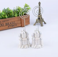 10pcs white resin castle name number message card table place holder for wedding party home office decoration