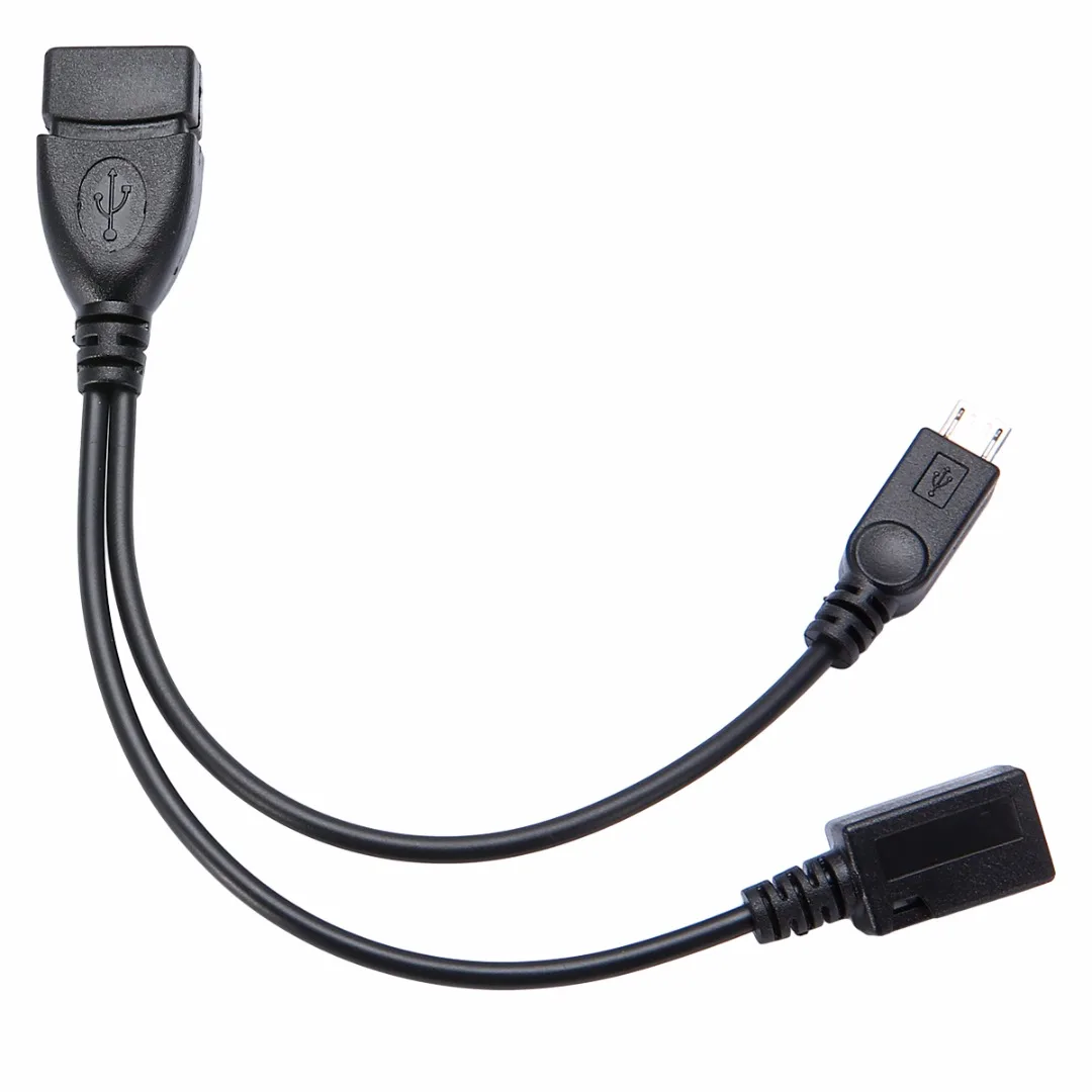 OTG Хост-разветвитель питания Y USB Jack к Mirco 5 Pin Мужской Женский кабель Черный Micro USB Мужской к USB Женский Поддержка OTG
