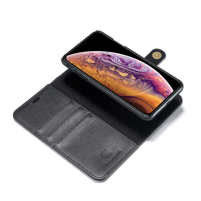 Роскошный чехол из коровьей кожи для iPhone X XR XS Max Магнитный кошелек 8 7 Plus 6 6S 5 5S SE