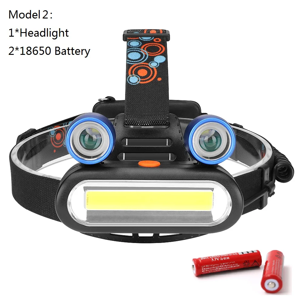 With Battery 4 режима COB ксеноновая СВЕТОДИОДНАЯ головная лампа форма лягушки фара вращается головная лампа 18650 Велоспорт свет фонарик Фонарь для ночной рыбалки - Испускаемый цвет: With Battery