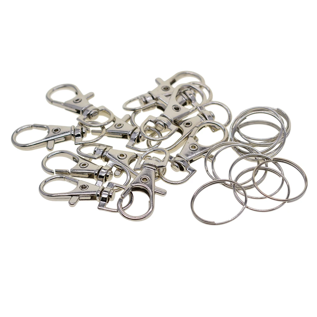 

24 Pieces Alloy Swivel Lanyard Snap Hook With Key Rings DIY Jewelry Findings