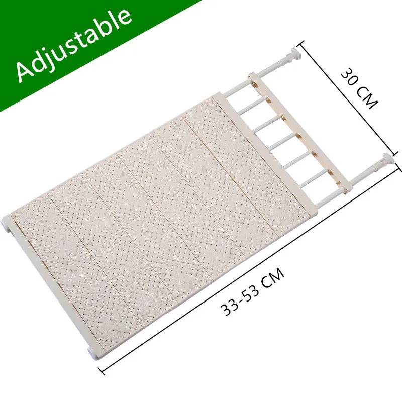 

New Upgraded Space Saving Closet Organizer Adjustable Wall Mounted Kitchen Rack Home Wardrobe Bathroom Storage Shelves Holders