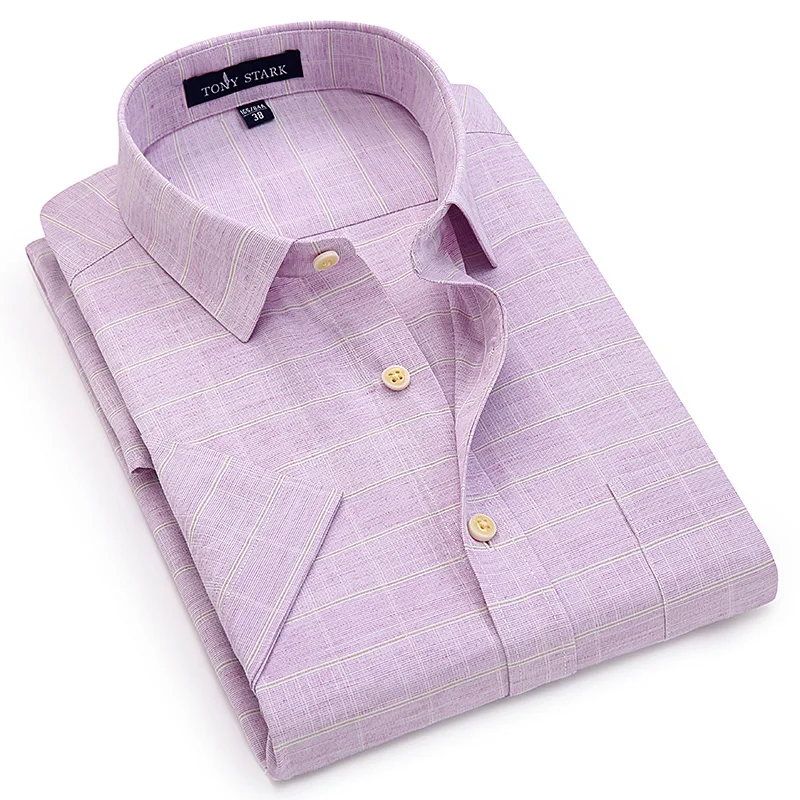 Высокое качество Для мужчин рубашка Бизнес 2018 бренд Повседневное короткий рукав