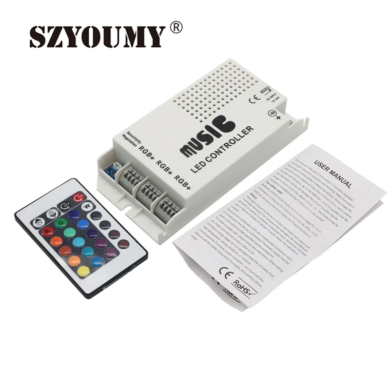 SZYOUMY музыкальный светодиодный пульт управления 24 клавишами DC12 24V 6A Звук Музыка 3