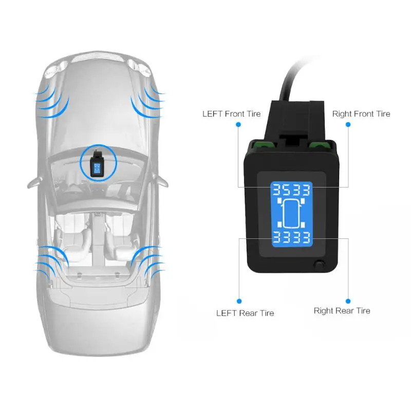 CARCHET TPMS система контроля давления в шинах интеллектуальная система+ 4 внешних датчика для Тойота шин сигнализация монитор давления в шинах