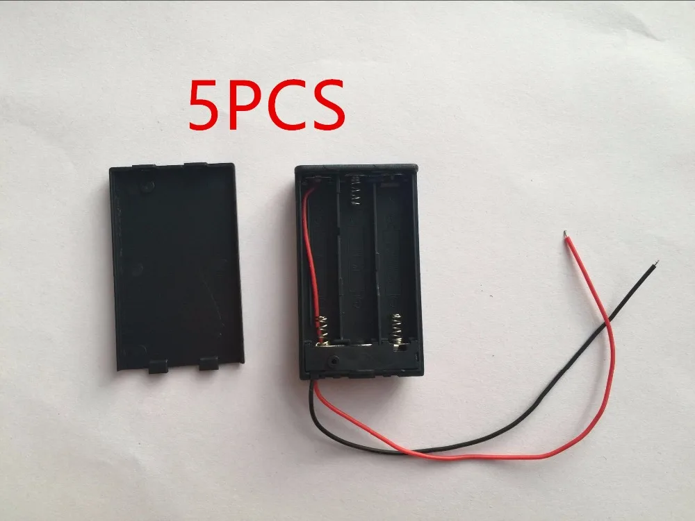 5 шт. абсолютно новый два провода вкл/выкл переключатель Черный 3x1 В AAA держатель