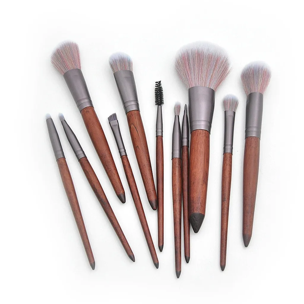 Набор кистей для макияжа из сандалового дерева с деревянной ручкой набор 11 шт. 2019