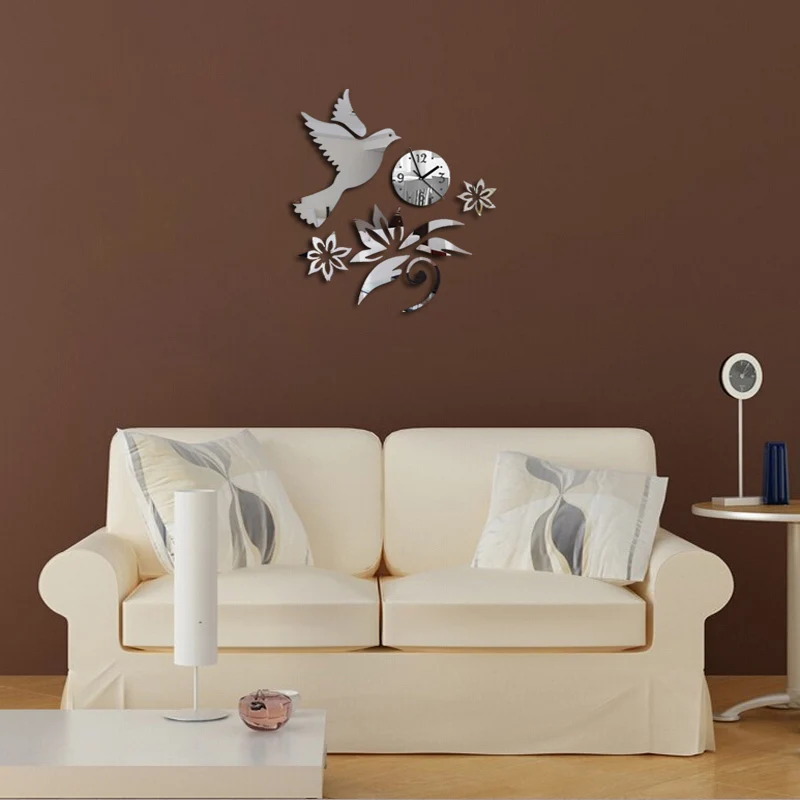 Новые 3d настенные часы Horloge Reloj De Pared Duvar Saati акриловая Зеркальная Наклейка