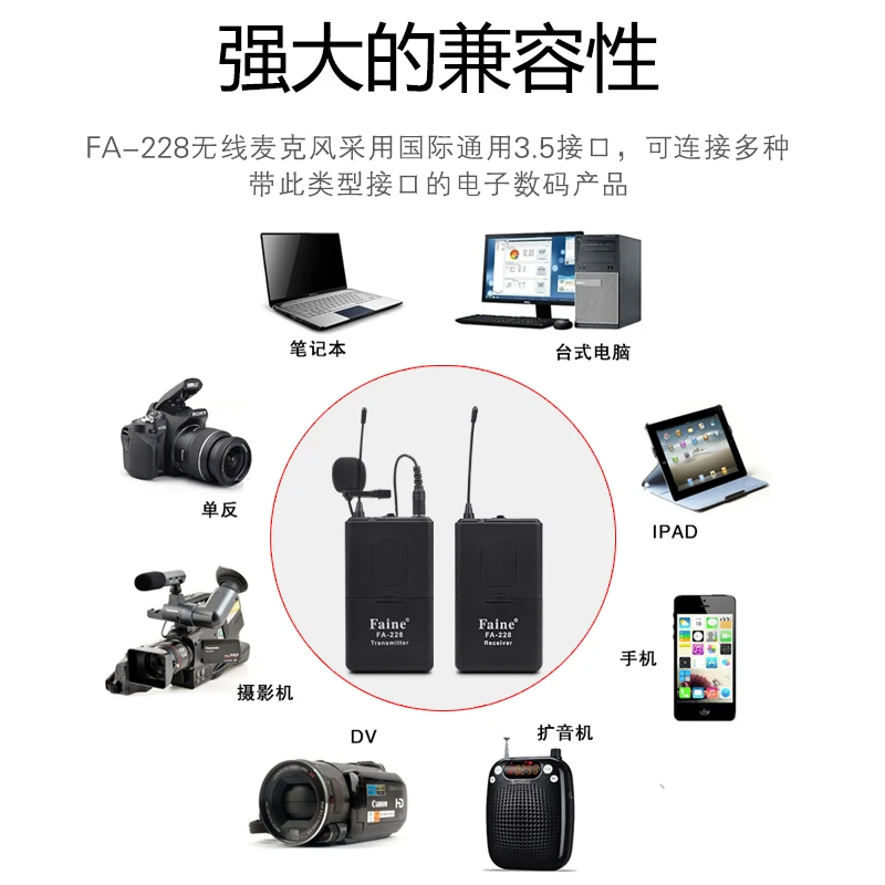 Профессиональный беспроводной микрофон для интервью камера DSLR Фотокамера
