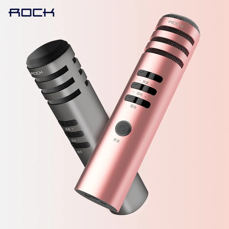 ROCK Караоке ручной микрофон профессиональный конденсатор для смартфона 3 5 мм