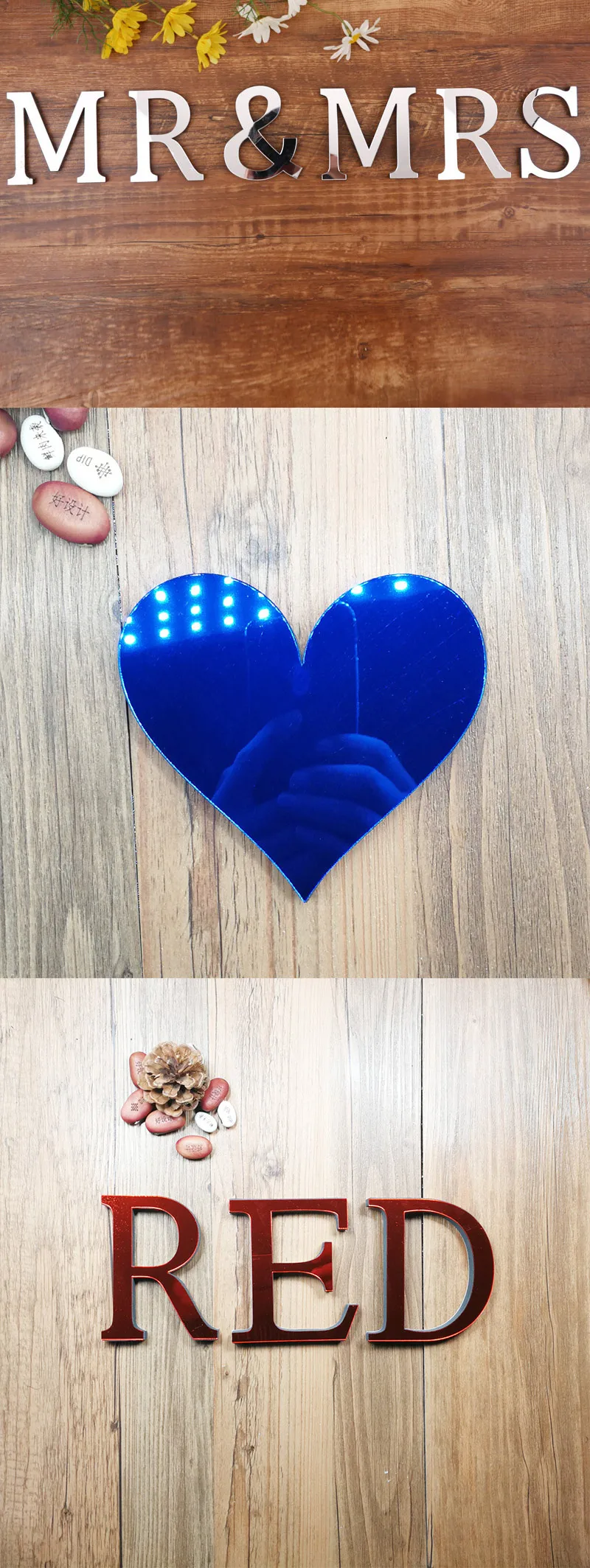 10 см серебристые, красные, синие наклейки на стену Diy Имя 3D акриловые украшения вечерние, свадебные, Подарочные, любовные буквы декоративные зеркальные настенные наклейки