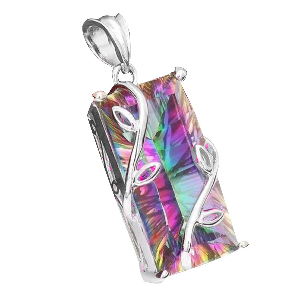 Мистик Радуга искусственная лоза лист кулон цепочка ожерелье ювелирные изделия