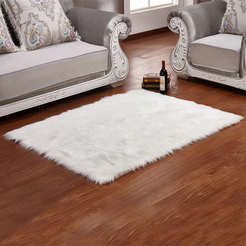 Белый плюшевый ковер для спальни гостиной детский коврик ползания пушистый