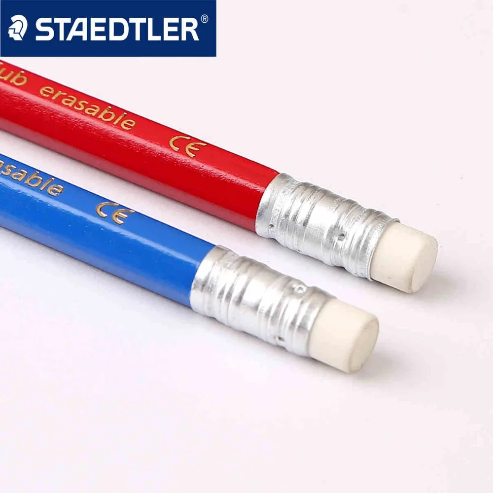 6 шт Staedtler Noris Club 144 50 цвет ed стирающиеся карандаши красный/синий для приподнятия |