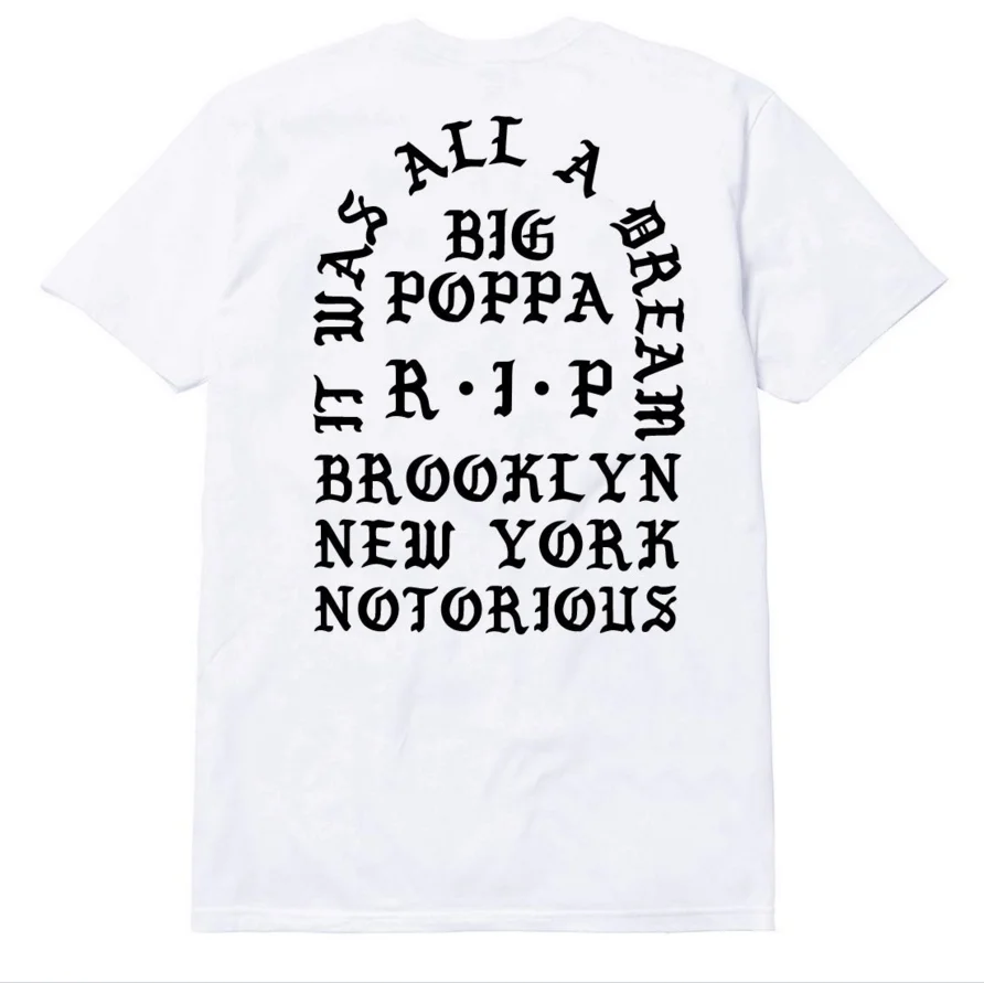 Футболка I FEEL LIKE BIGGIE пресловутый большой святой Пабло Тур Канье Уэст Хип-хоп рэп хлопковая Футболка с круглым вырезом и короткими рукавами - Цвет: Белый