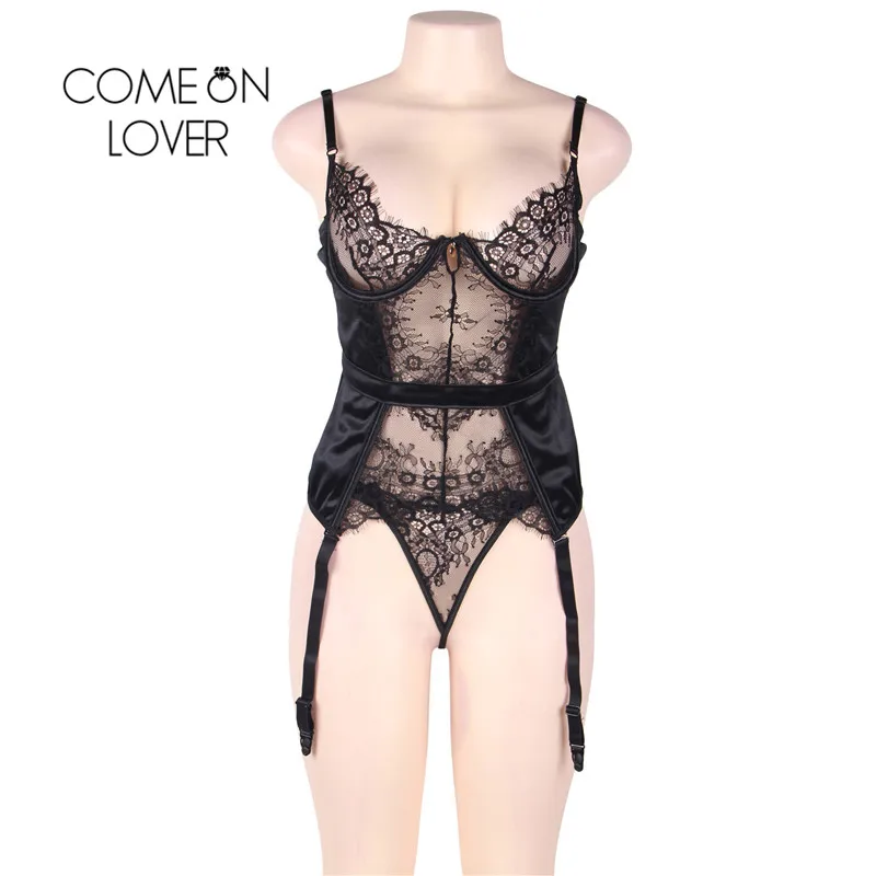 Comeonlover, Экзотическая одежда, детские куклы, Mujeres, сексуальное нижнее белье для женщин, кружевное цветочное Эротическое белье с поясом, сексуальный костюм RL80535