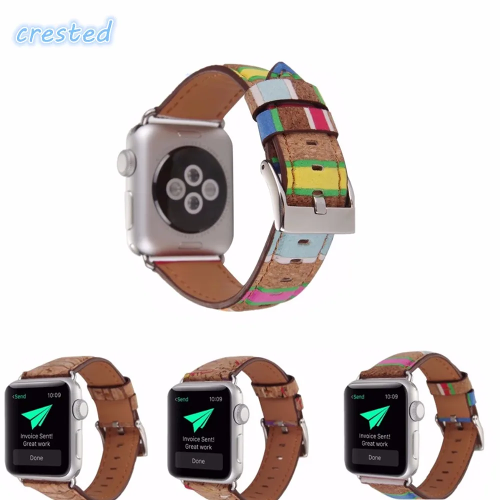 Кожаный ремешок для часов apple watch 42 мм 38 44 40 iwatch serise 4 3 2 1 винтажные народные