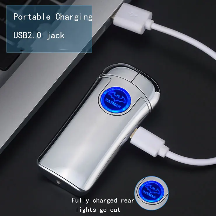36*80 5 мм плазменная Зажигалка Ветрозащитная USB металлическая зарядка электронная