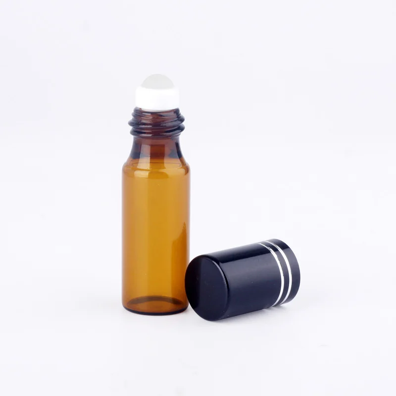 5ml glass ball 100 шт./лот 5 мл роликовая бутылок с эфирными маслами роллер контейнер многоразовая бутылка коричневый защищены от светильник мазком Стекло бутылка - Цвет: 5ml glass ball