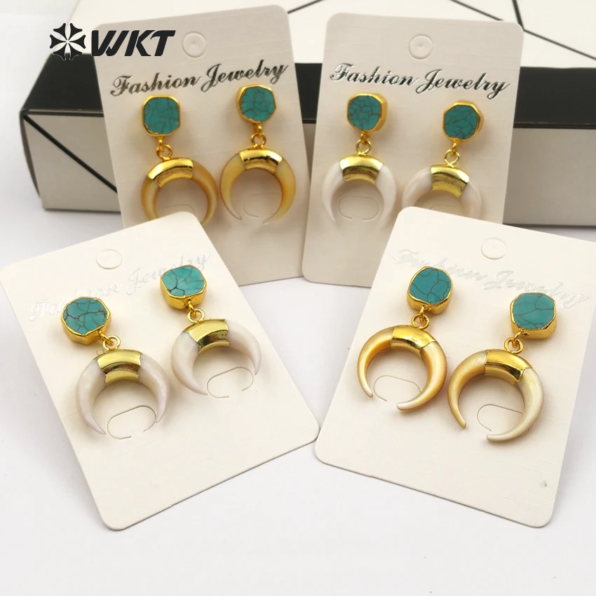 WT E427 оптовая продажа модные серьги из натуральной раковины уникальные в форме