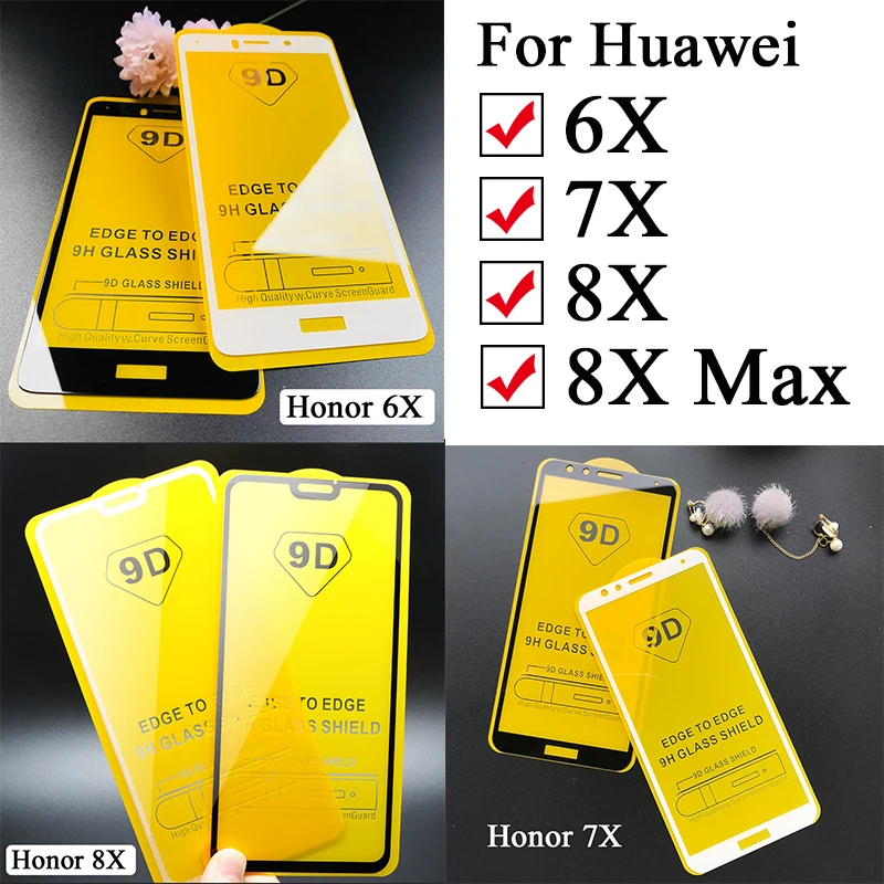 Armored Protective Glass On For Huawei Honor 7X 6X 8x max phone cover ScreenProtector 7 8 6 X X7 X8 X6 honer Bumper Glas Tremp |