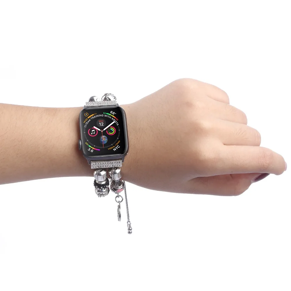 Ручной работы бренд jewery украсить ремешок для apple watch, версия 1, 2 3 4 драгоценный камень агат наручный ремешок для iwatch 38 мм 42 мм 40 мм 44 мм
