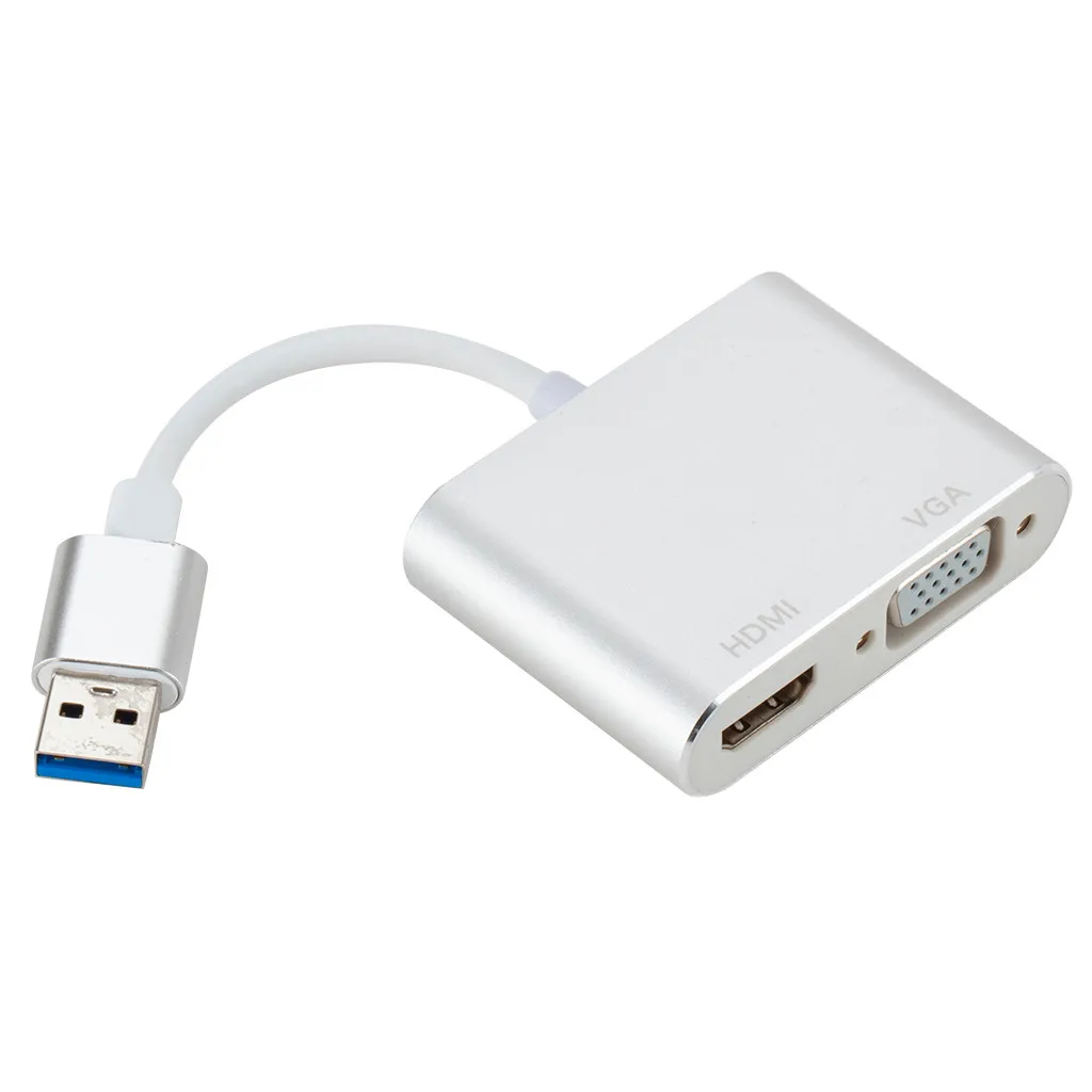 Новое поступление,, алюминиевый сплав+ ABS, USB3.0, HDMI адаптер, VGA, 24 K, HD, 1080 P, Multi-Display-in-1, аудио и видео конвертер