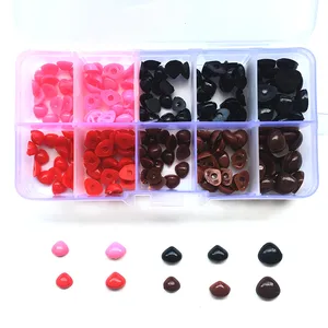 200 шт., пластиковый плоский черный треугольный нос для вязания крючком, игрушки для кукол, плюшевый медведь, куклы, аксессуары для Amigurumi