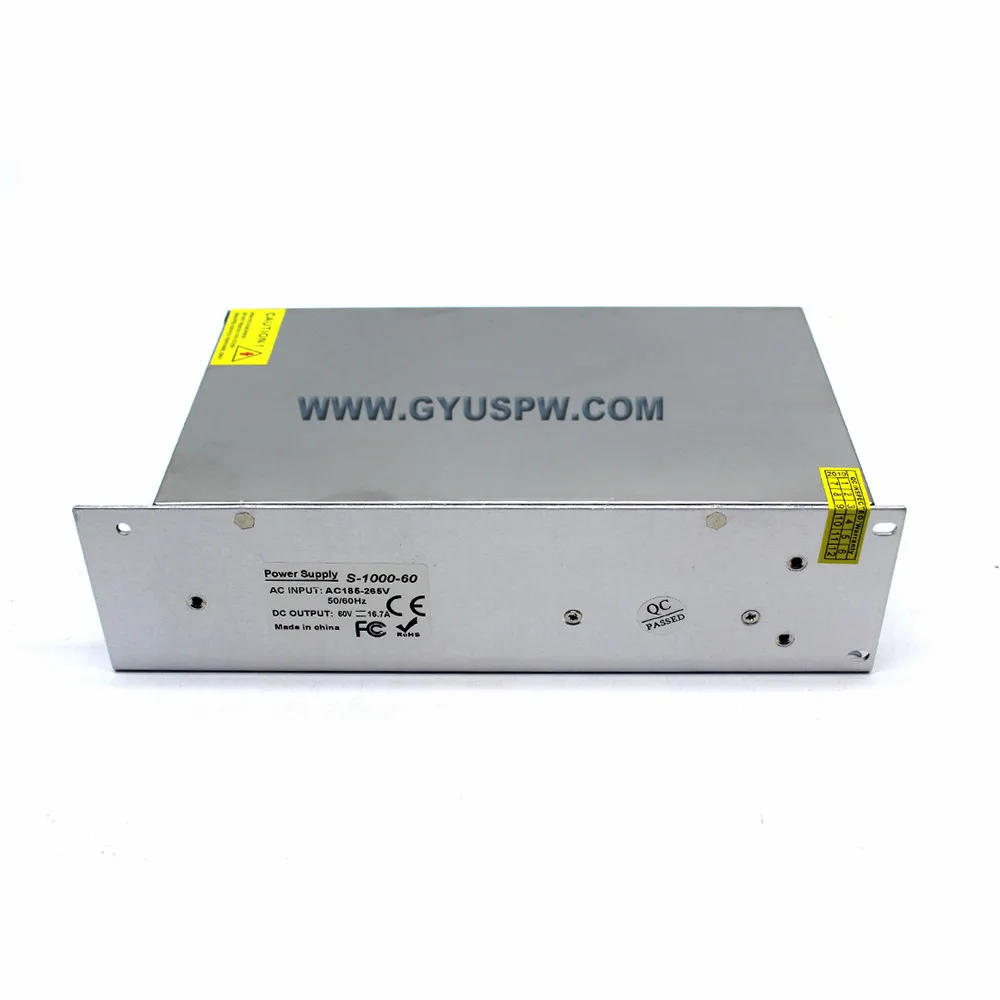 Фото 1000W 60V 16.7A одиночный выход импульсный источник питания AC к DC SMPS для промышленности 1000W 60V 16.7A одиночный выход импульсный источник питания AC к DC SMPS для промышленности