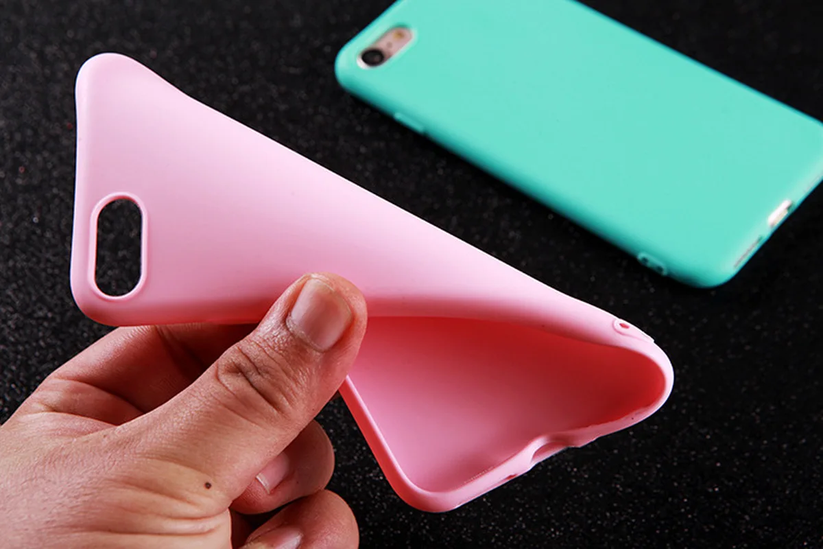 Чехол для Iphone 7 Мягкий ТПУ силиконовый матовый чехол IPhone 8 Plus X разноцветный