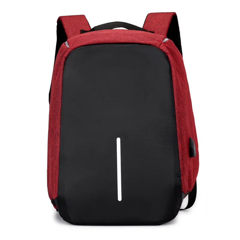Red 15,6 дюймовый рюкзак для ноутбука с usb зарядкой, рюкзак с защитой от кражи, мужской рюкзак для путешествий, водонепроницаемая школьная сумка, мужской рюкзак Mochila - Цвет: Red