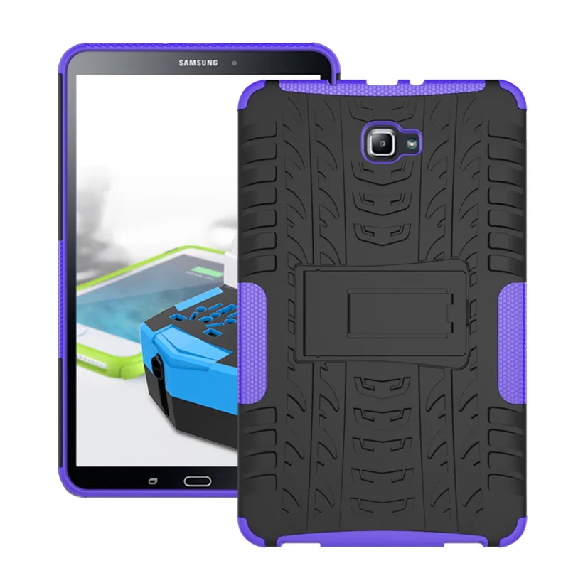 Чехол для samsung Galaxy Tab A 10,1 чехол для планшета Battlegear PC+ TPU противоударный чехол для samsung T580 - Цвет: Purple