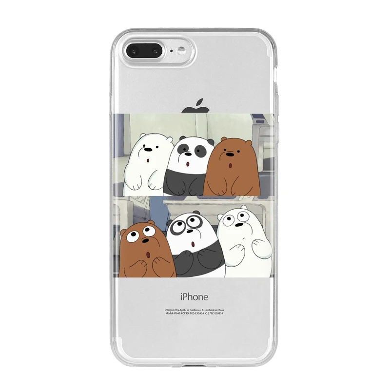 TPU Line Friends коричневый Чехол Miniso We Bare Bears Funda Силиконовый ТПУ чехол для телефона для iPhone 5S, SE 6 6s7 8 Plus X XR XS 11 ProMax - Цвет: TPU