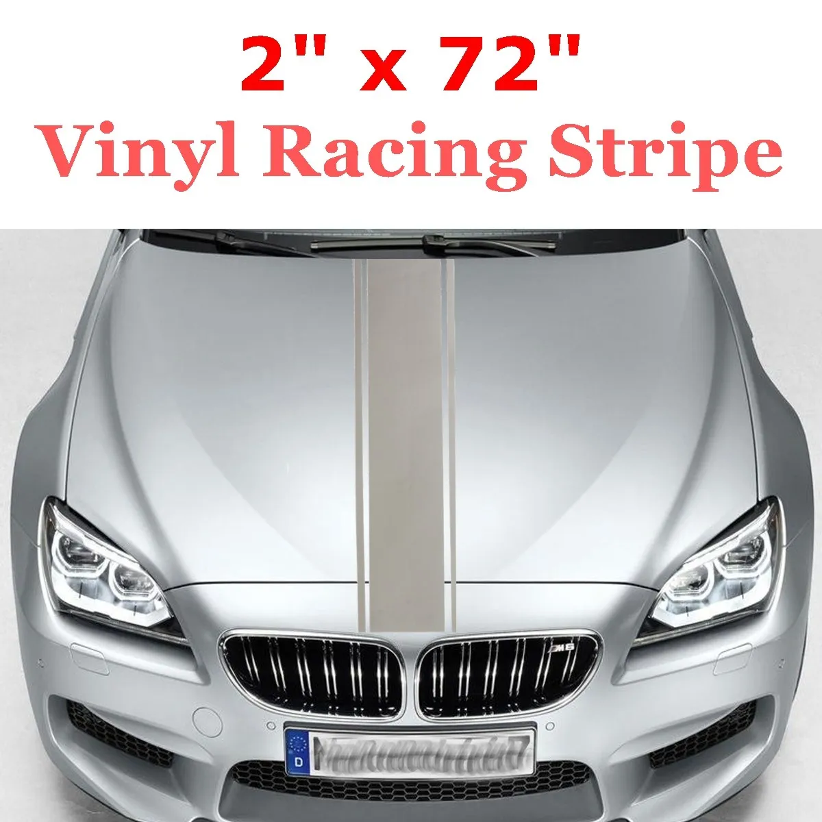 Light Grey " x 72" гоночная полоса виниловые наклейки в тонкую полоску, наклейки для автомобиля, грузовика, транспортного средства - Название цвета: Light Grey
