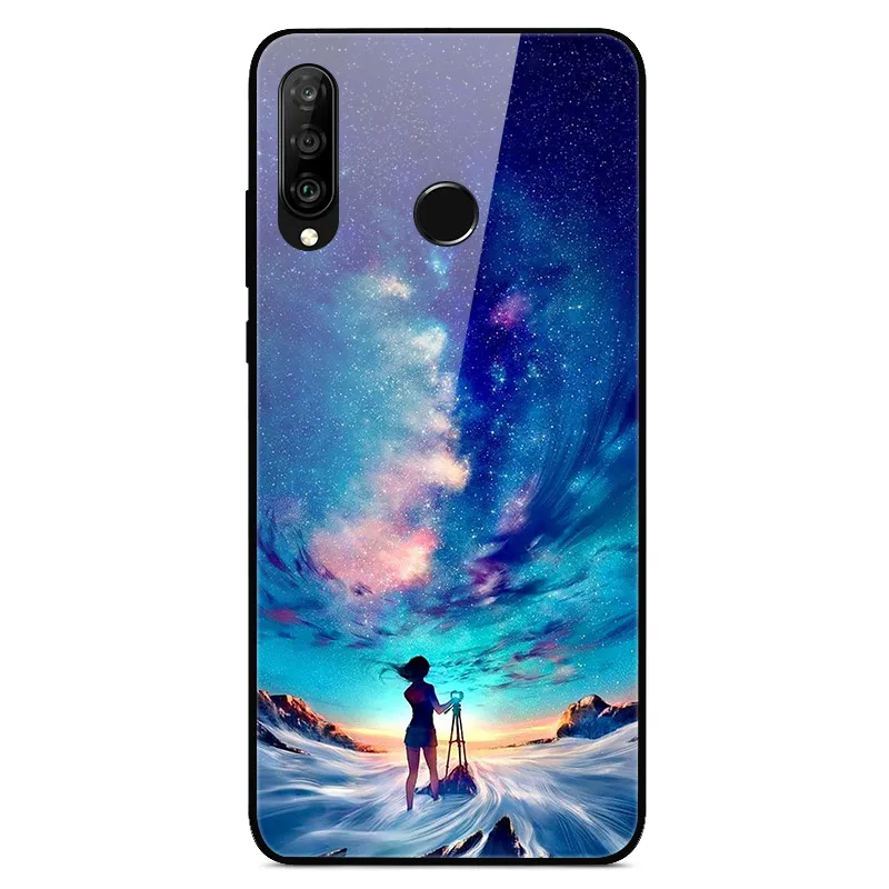 Для huawei P30 Lite чехол P30Lite глянцевое стекло TPU рамка твердая задняя крышка для huawei P30 Lite MRA-LX1M Nova 4E P 30 Lite чехол