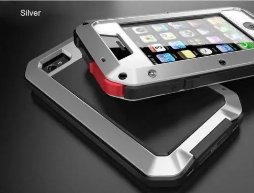 New doom armor Dirt Shock Waterproof 4proof Metal Aluminum cell phone case For iphone 4 4s 5 5c 5s SE 6 Plus With Tempered glass |