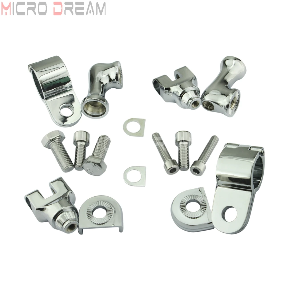 Хромированные 1 &quot&amp 1/4&quot и 1/4 &quotзажимы для педалей двигателя Bowleg 25 мм/32 мм/38 мм