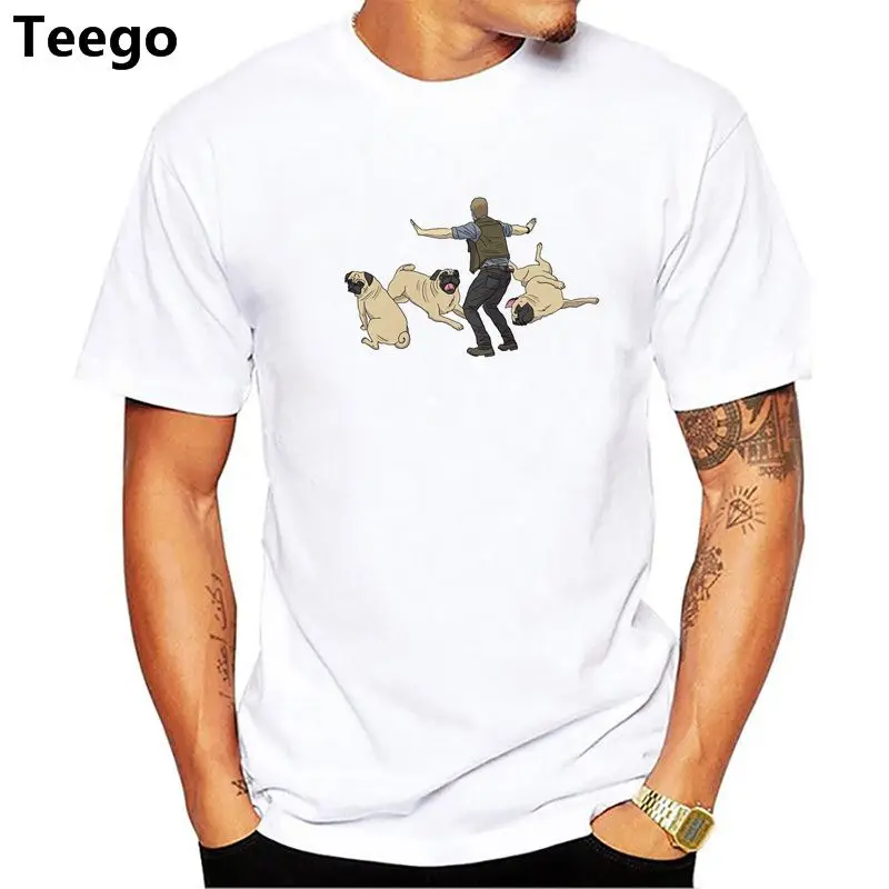 Новое поступление собака мопс футболки мужские 3D животных футболка человек