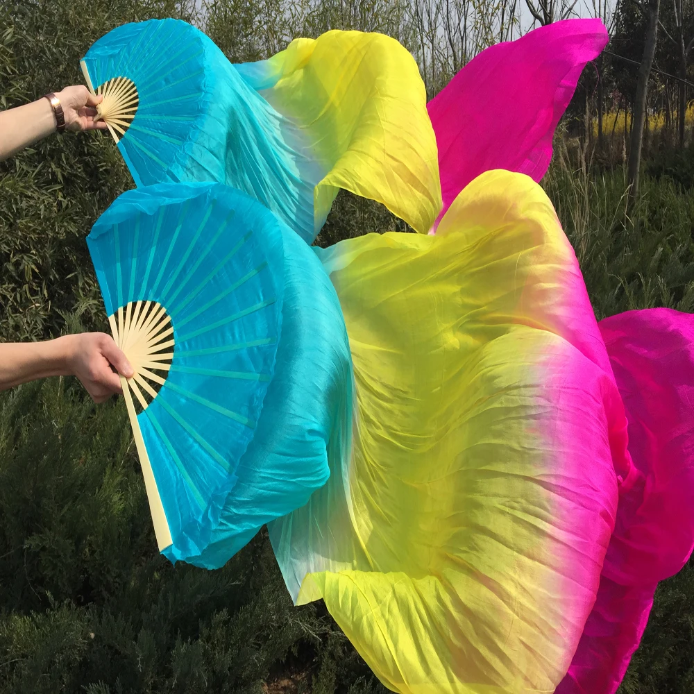 Веерная вуаль из 100% натурального шелка 1 пара (L + R) полностью ручная работа