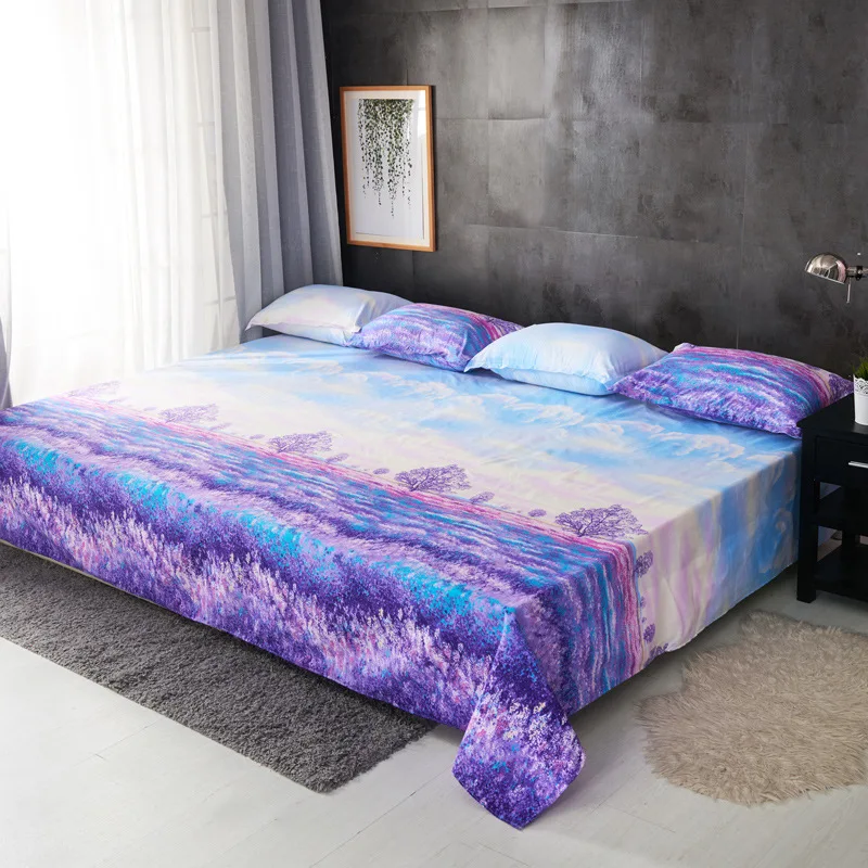 Simanfei простая печатная Матовая Простыня по размеру матраса крышка с эластичной