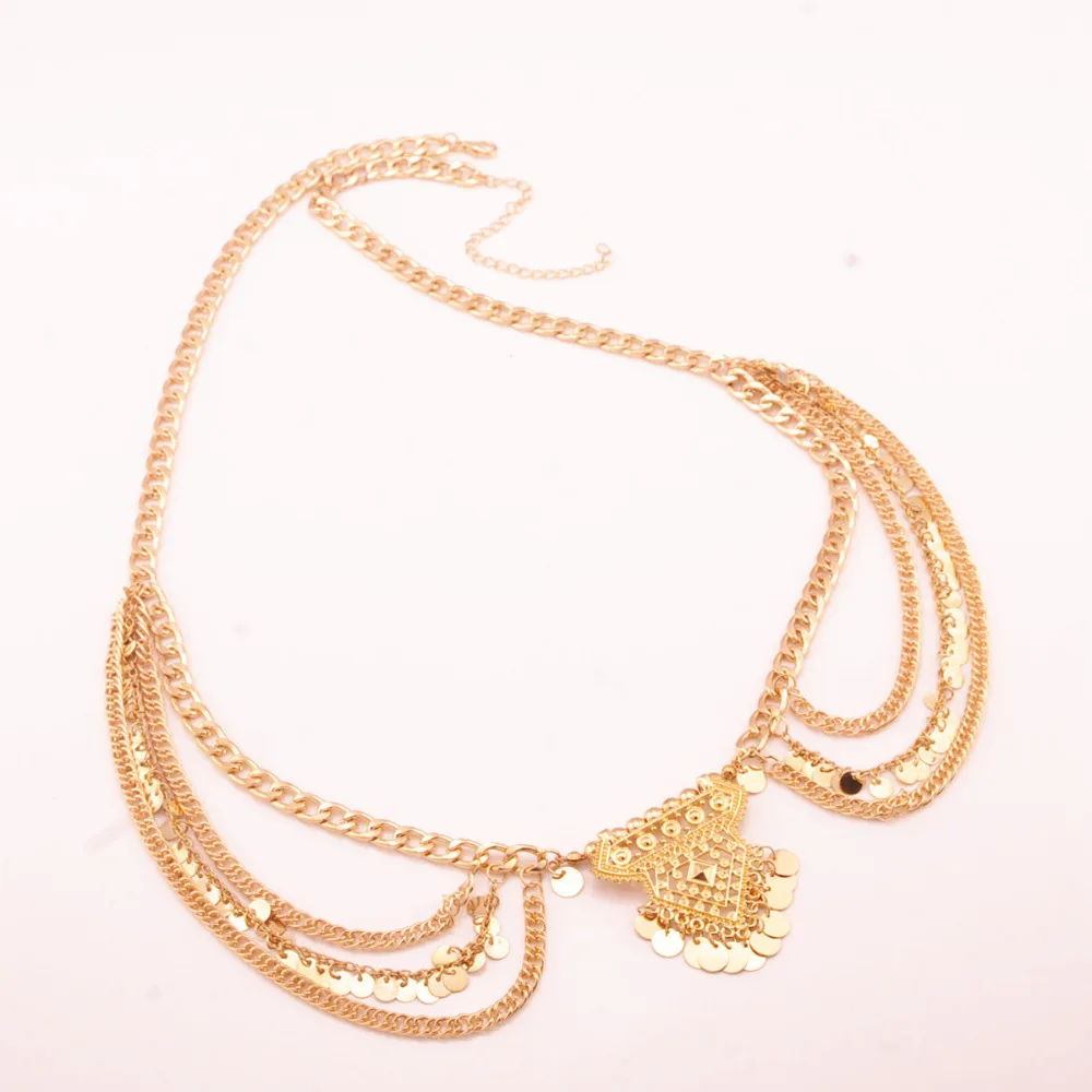 Женская винтажная многослойная цепочка LZHLQ с кисточками на талии Пляжная