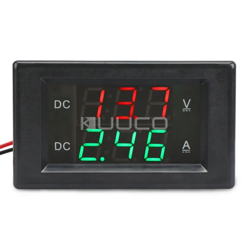 Voltímetro Digital 2 en 1, amperímetro de CC 0,0 ~ 300V/20A, pantalla Led Dual, medidor de voltaje/corriente DC12V 24V