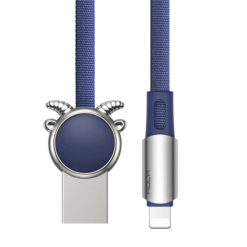 Blue Joyful Sheep ROCK Китайский кабель зодиака для iPhone 8 zn-сплава зарядки синхронизации 2 в 1 кабель освещения для iPhone X XR Xs Max 8 7 6 Plus шнур передачи данных - Цвет: Blue Joyful Sheep