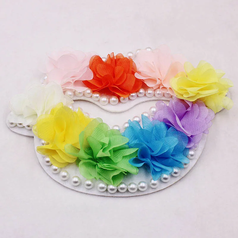 Lovely cartoon animal pearl embroidery cloth patchs pasting for DIY clothing home textile luggage jewelry chiffon flower brooch | Дом и сад