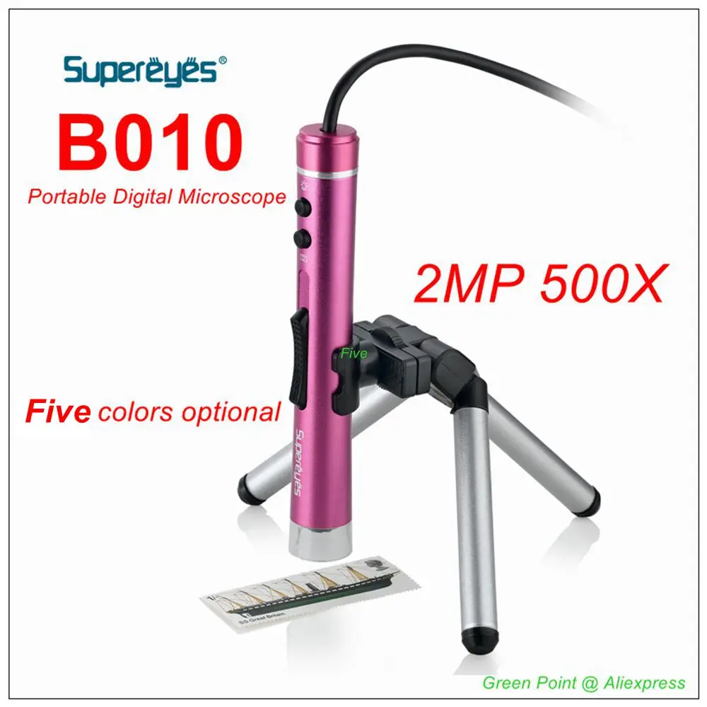 Portable B010 Single-Hand Focusing 500X Digital Microscope 2MP Video Camera Skin Hair Follicle Observation Electronic Microscope