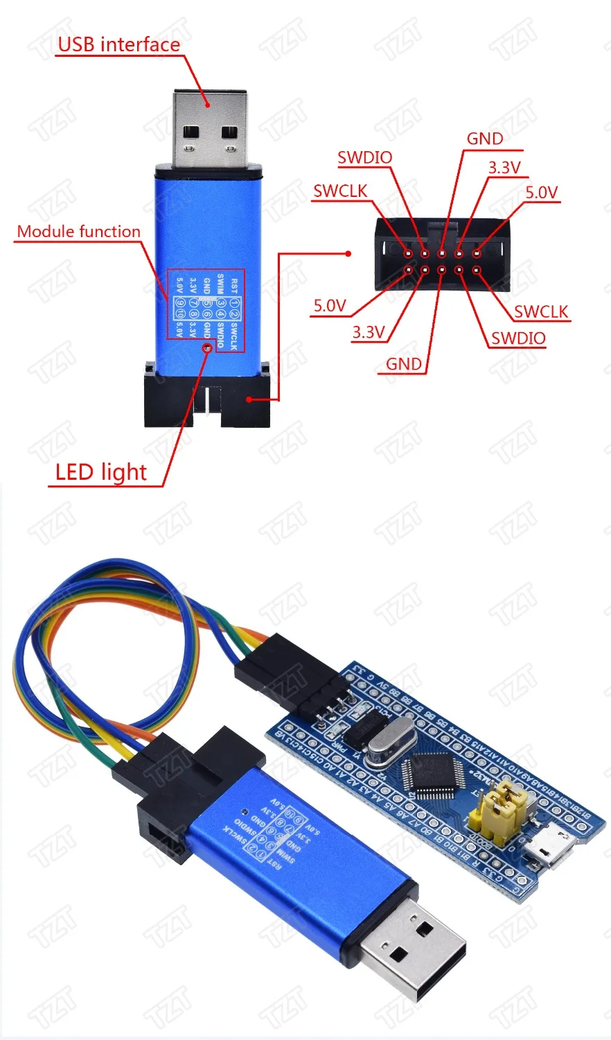 ST LINK Stlink ST-Link V2 Mini STM8 STM32 симулятор скачать программист Программирование с крышкой DuPont кабель ST LINK V2