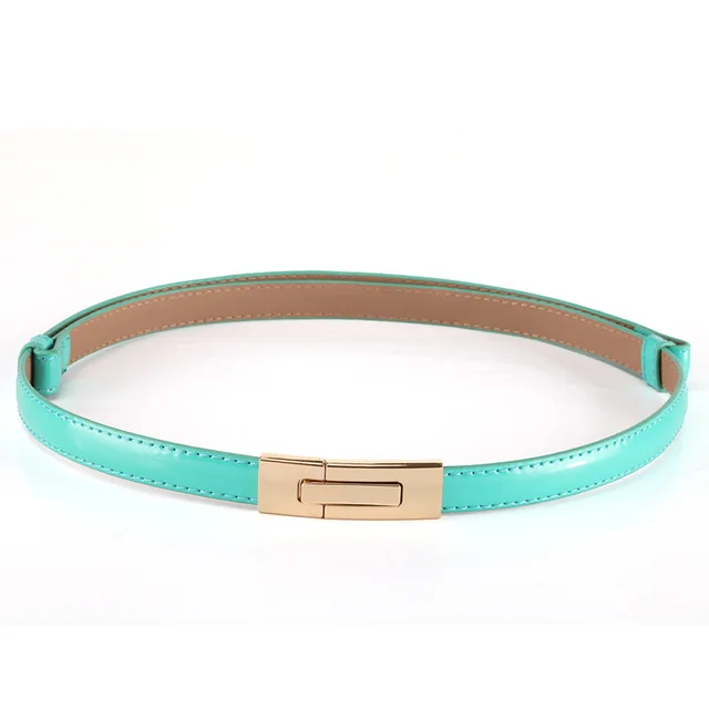 Light blue Himunu мода марка натуральной кожи женщин пояса металлической пряжкой старинных ремней для женщин цвет черный белый красный сапфир - Цвет: Light blue