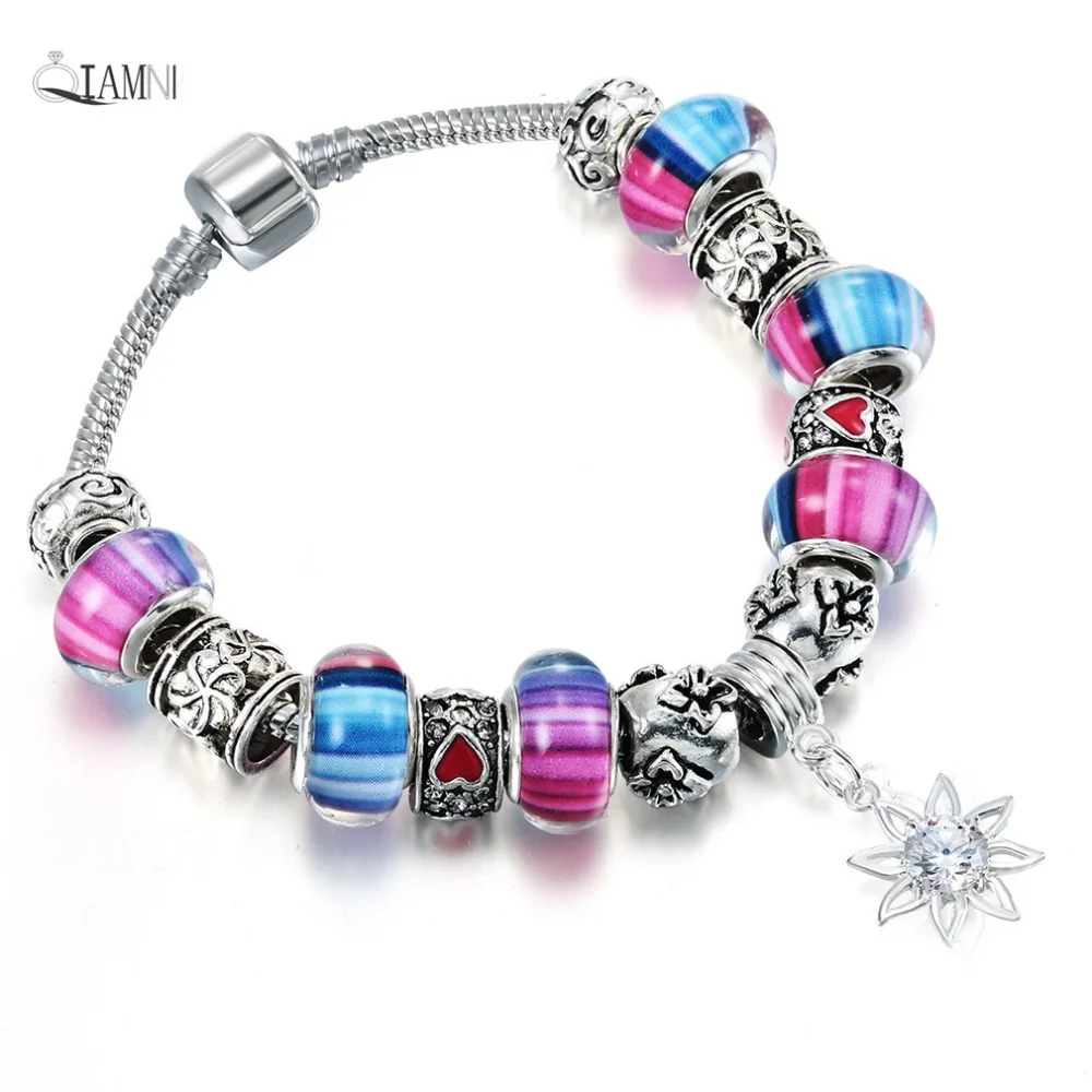 Бижутерия QIAMNI ручной работы разноцветные бусины из муранского стекла подвеска в